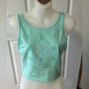 Size 6 Lululemon Power Pivot Everlux Wild Mint Motif Tank Top.  In EUC!
